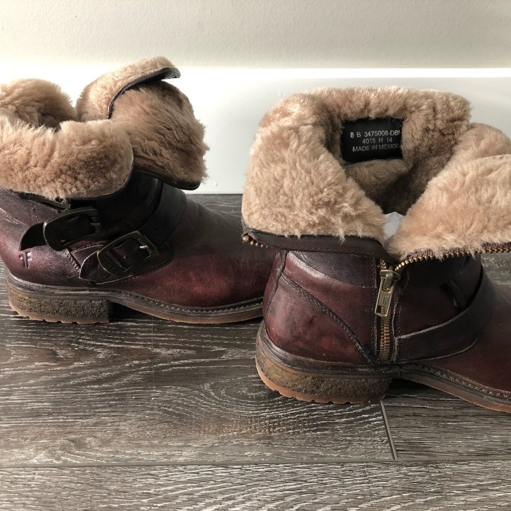 FRYE Valerie Shearling Lined Strappy Ankle Boot Size US 8 - Picture 10 of 16